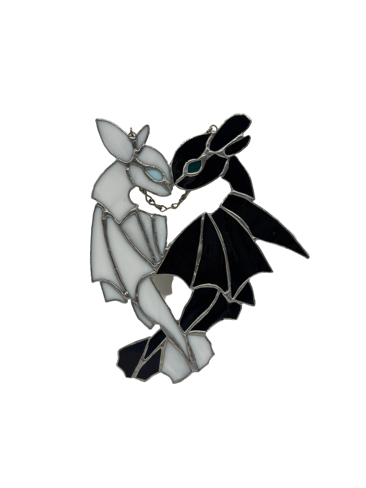 "Toothless and The Light Fury" Stained Glass