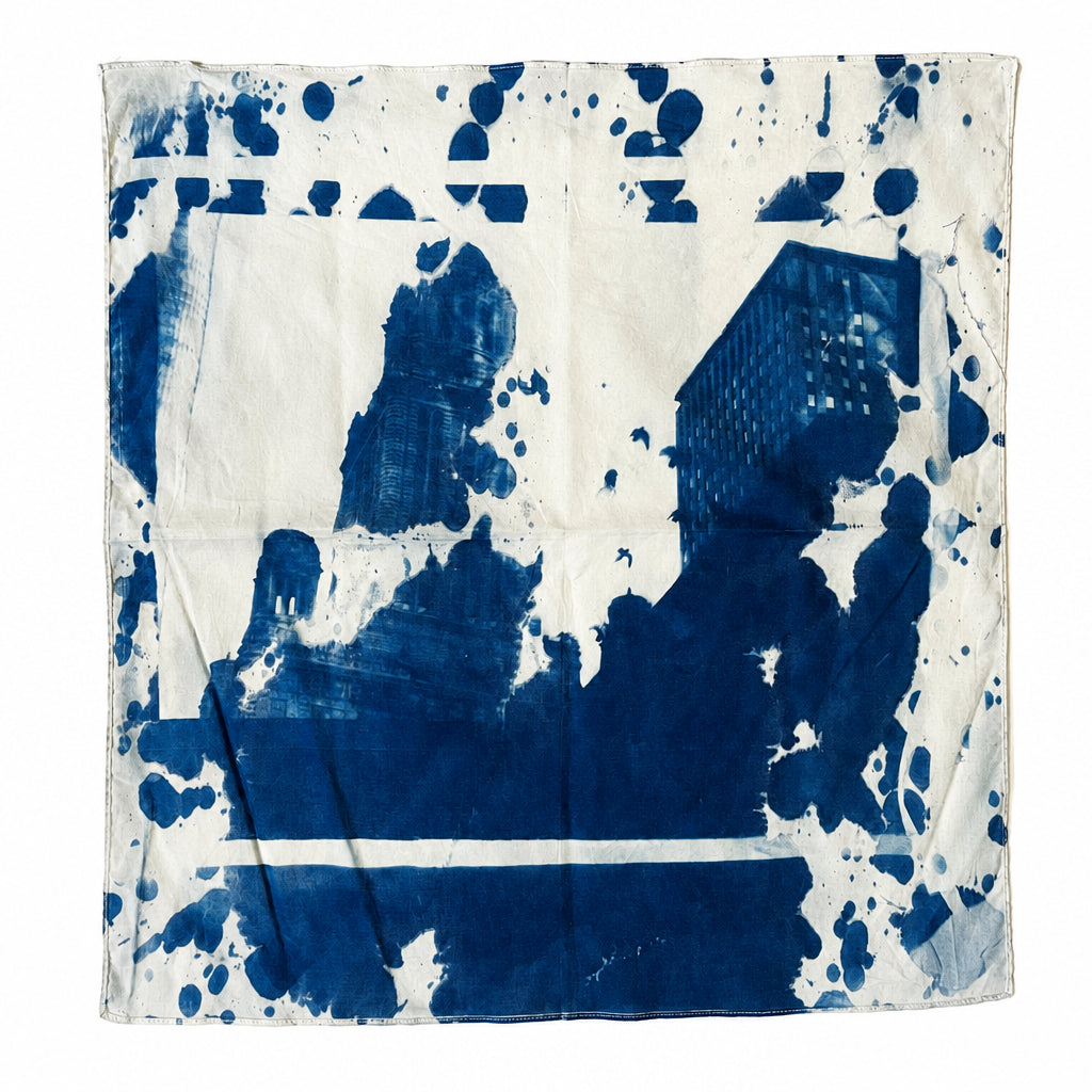 Two Buildings Cyanotype image 0