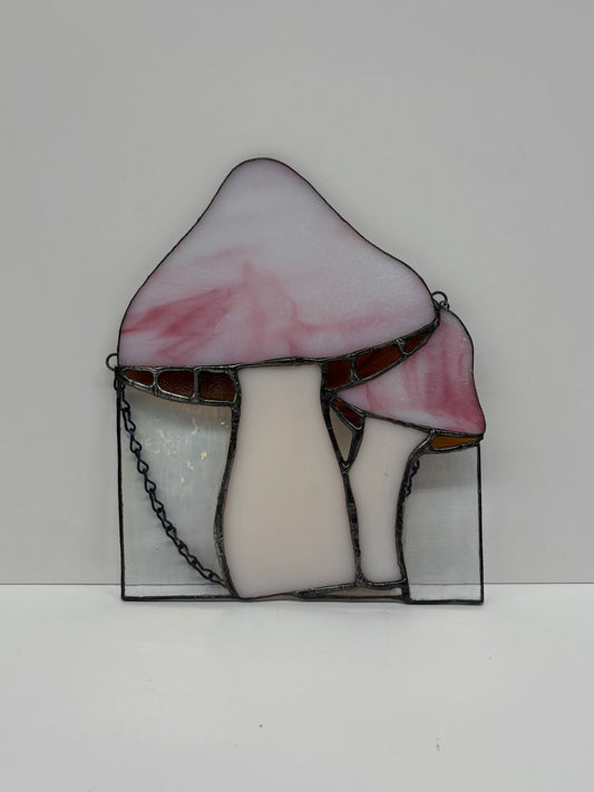 "Pink Mushroom" Stained Glass
