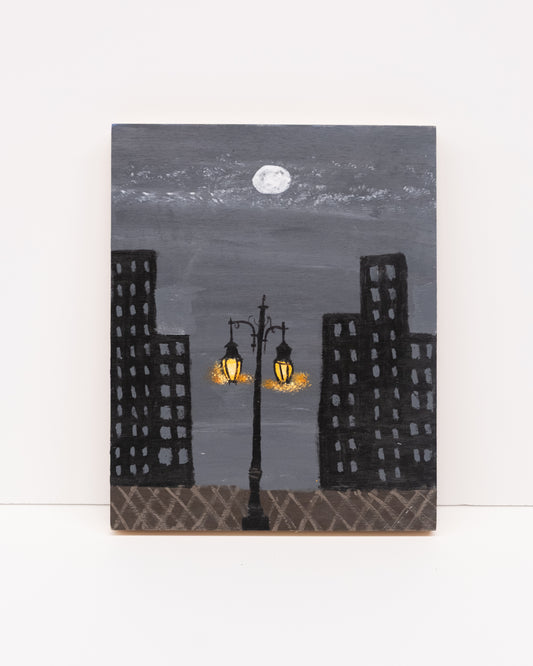 "Night Sidewalk" Painting