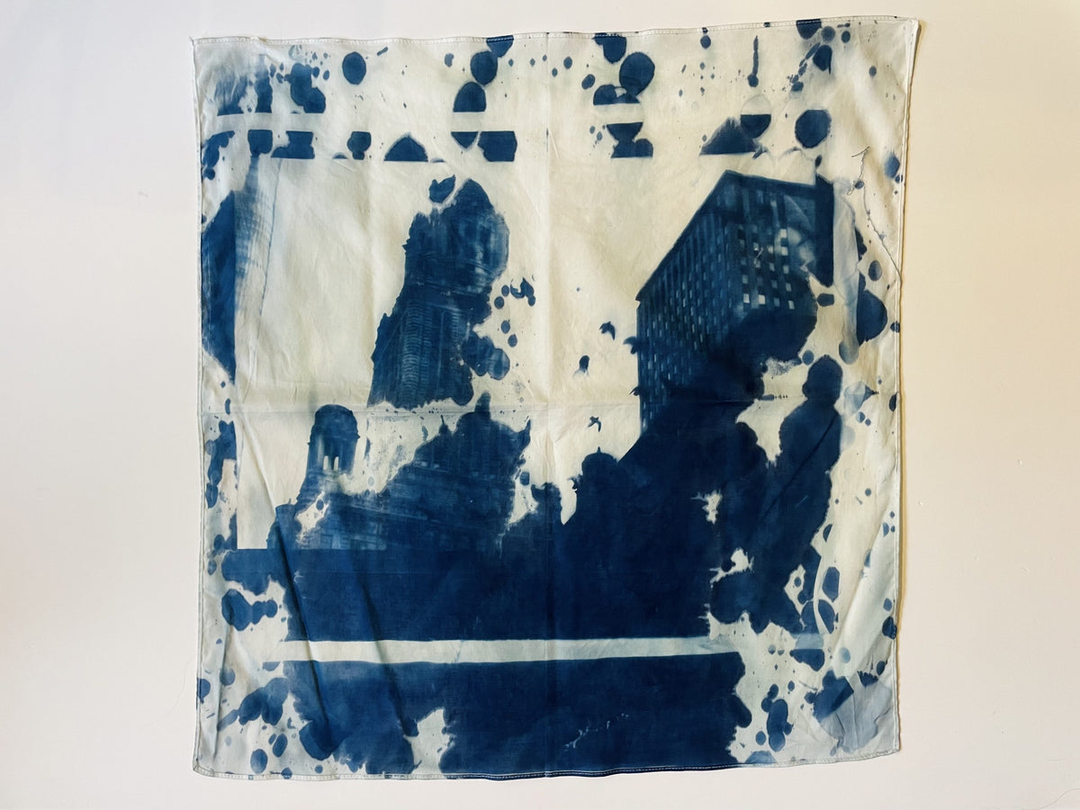 Two Buildings Cyanotype image 0