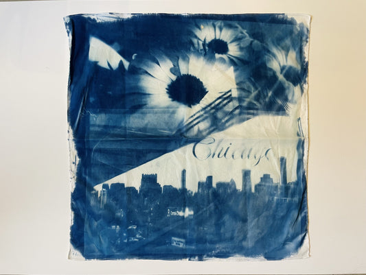 Blooming Downtown Blur Cyanotype image 0
